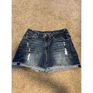 Signature by Levi Strauss High Rise Destressed Denim Shorts Women's Size 12